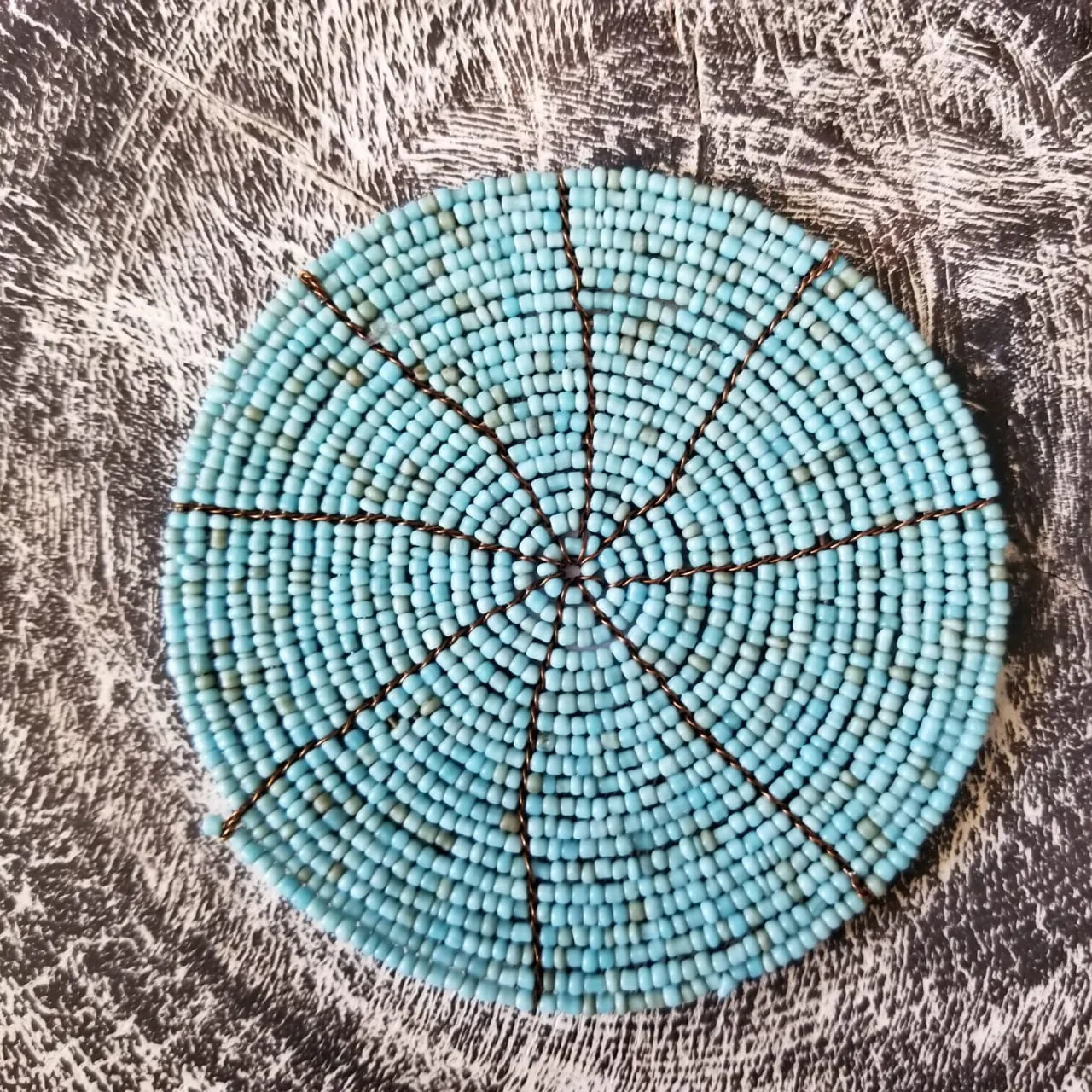 Small Beaded Drink Coaster (W)