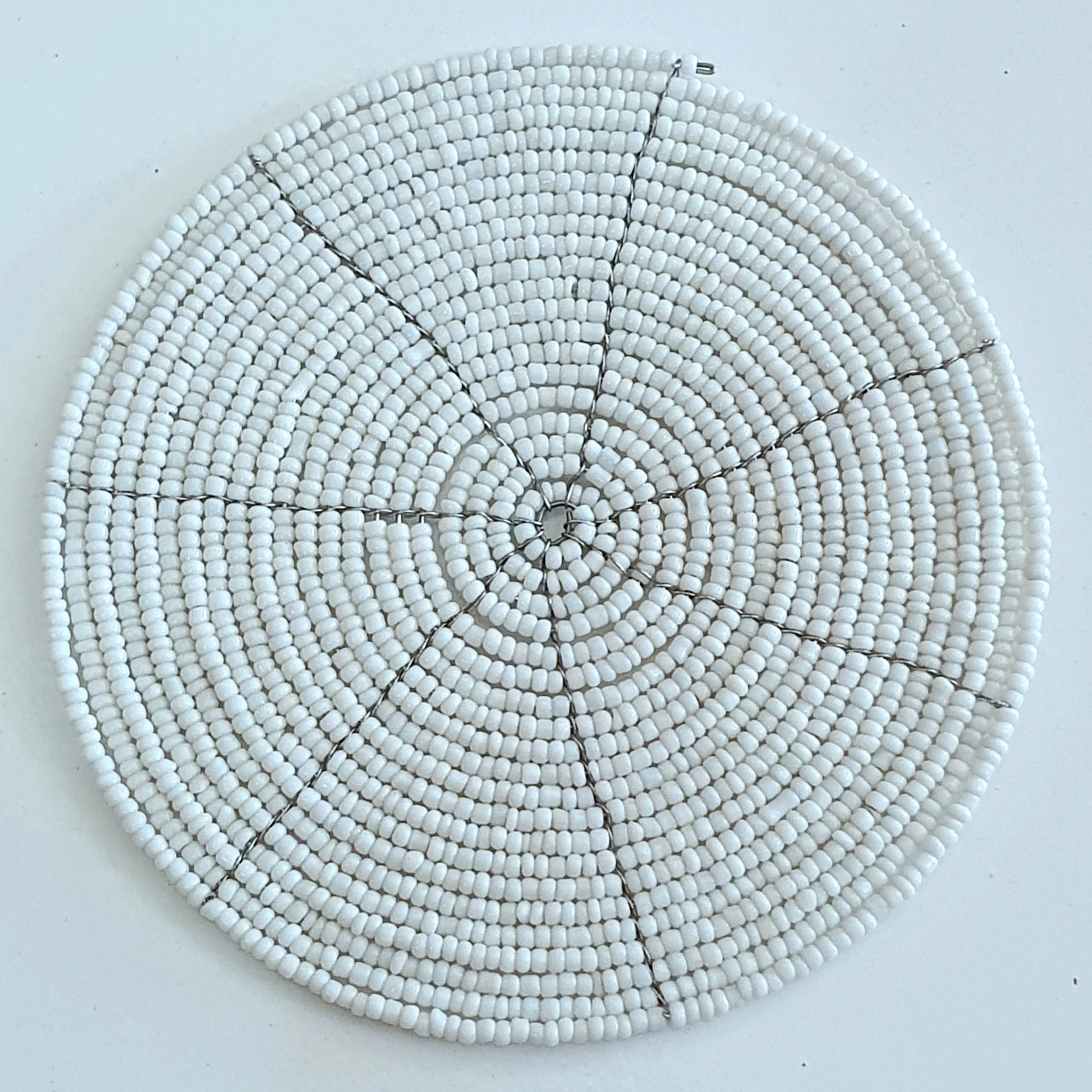 Small Beaded Drink Coaster (W)