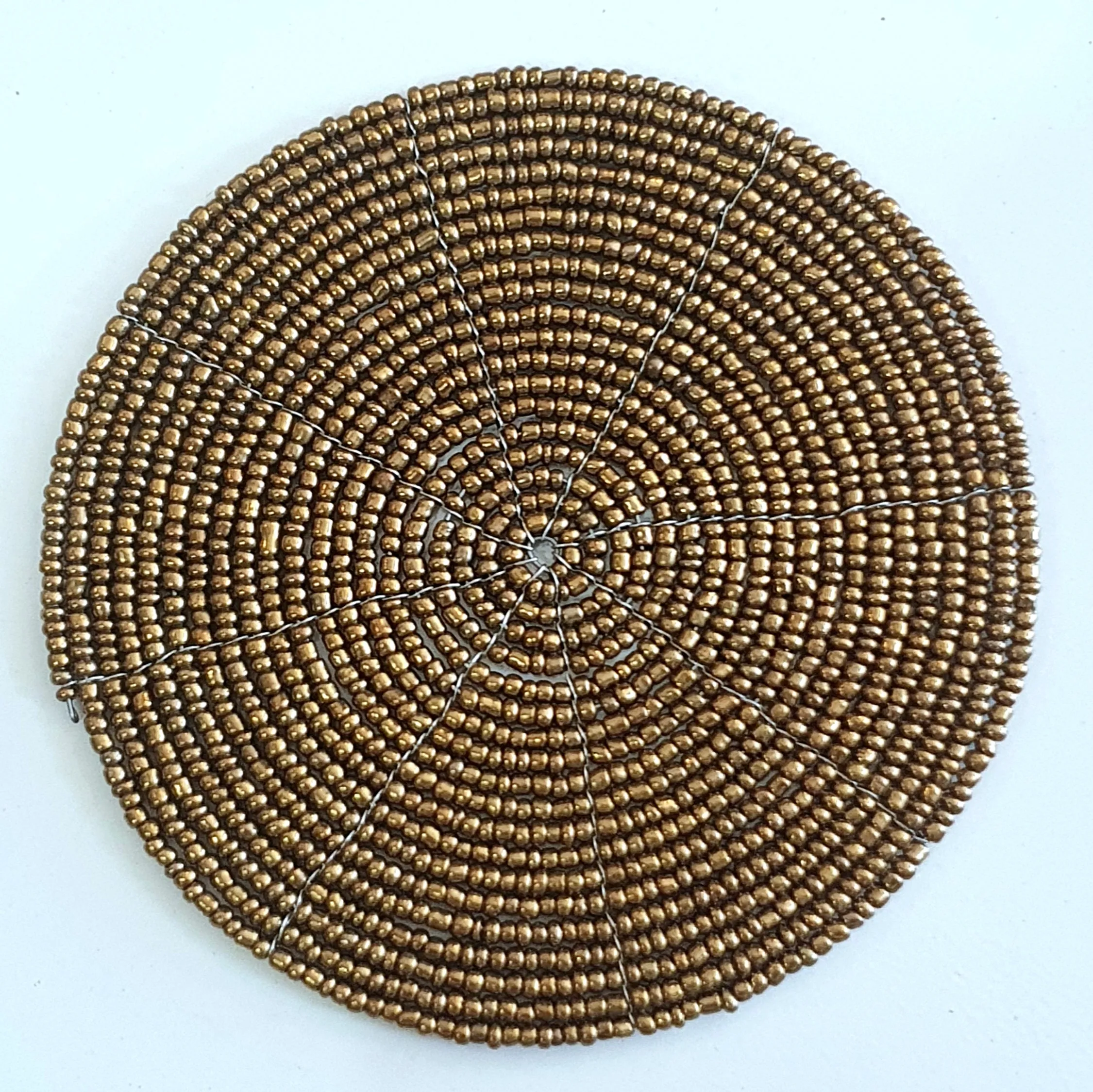 Small Beaded Drink Coaster (W)