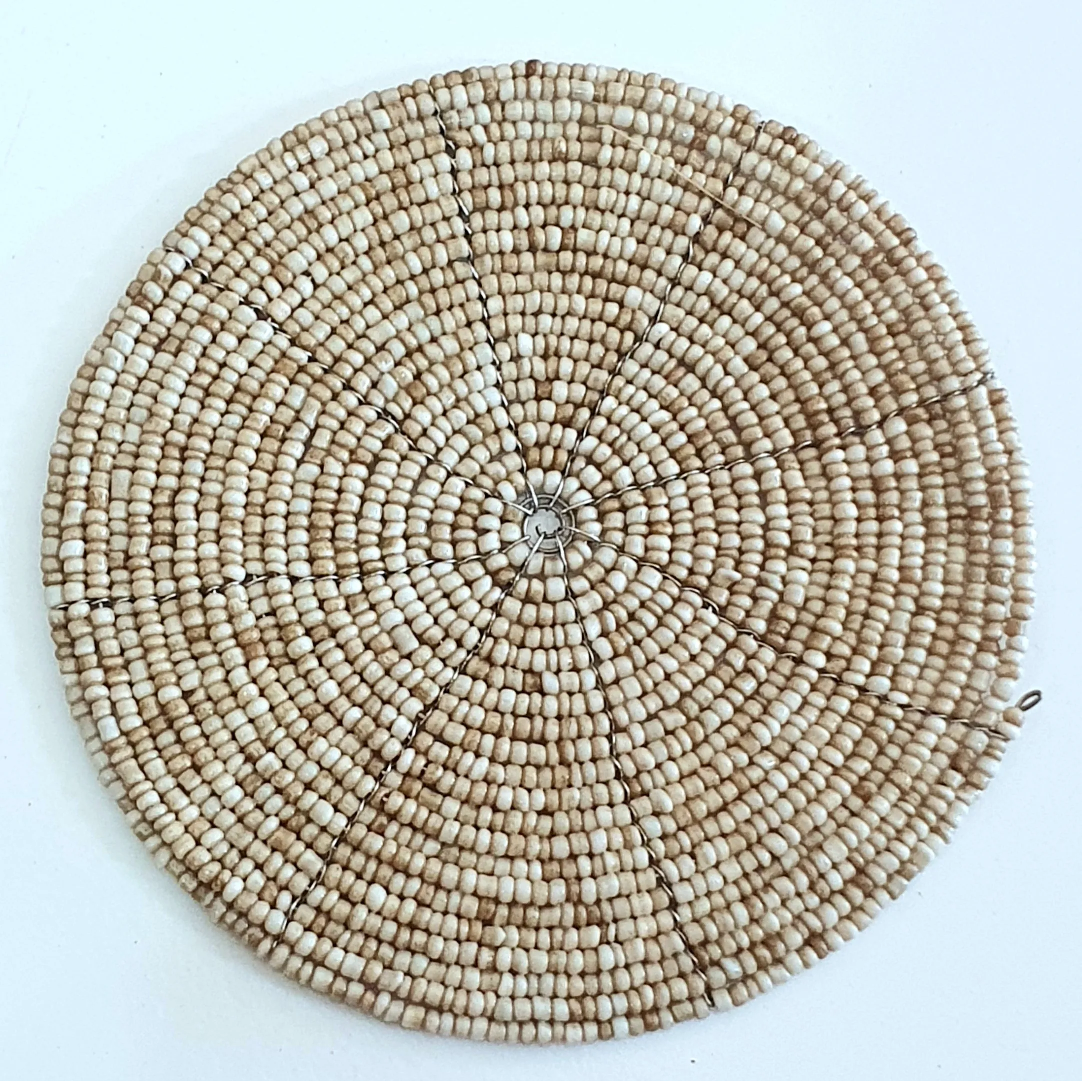 Small Beaded Drink Coaster (W)