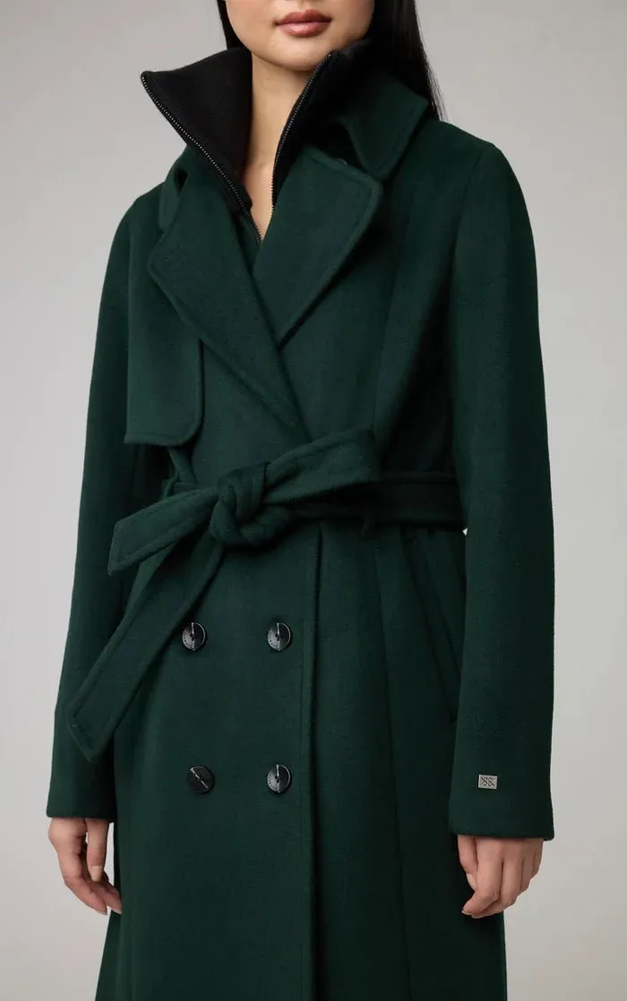 SOIA&KYO FABIANNE-C - Semi-Fitted Classic Wool Coat With Removable Bib