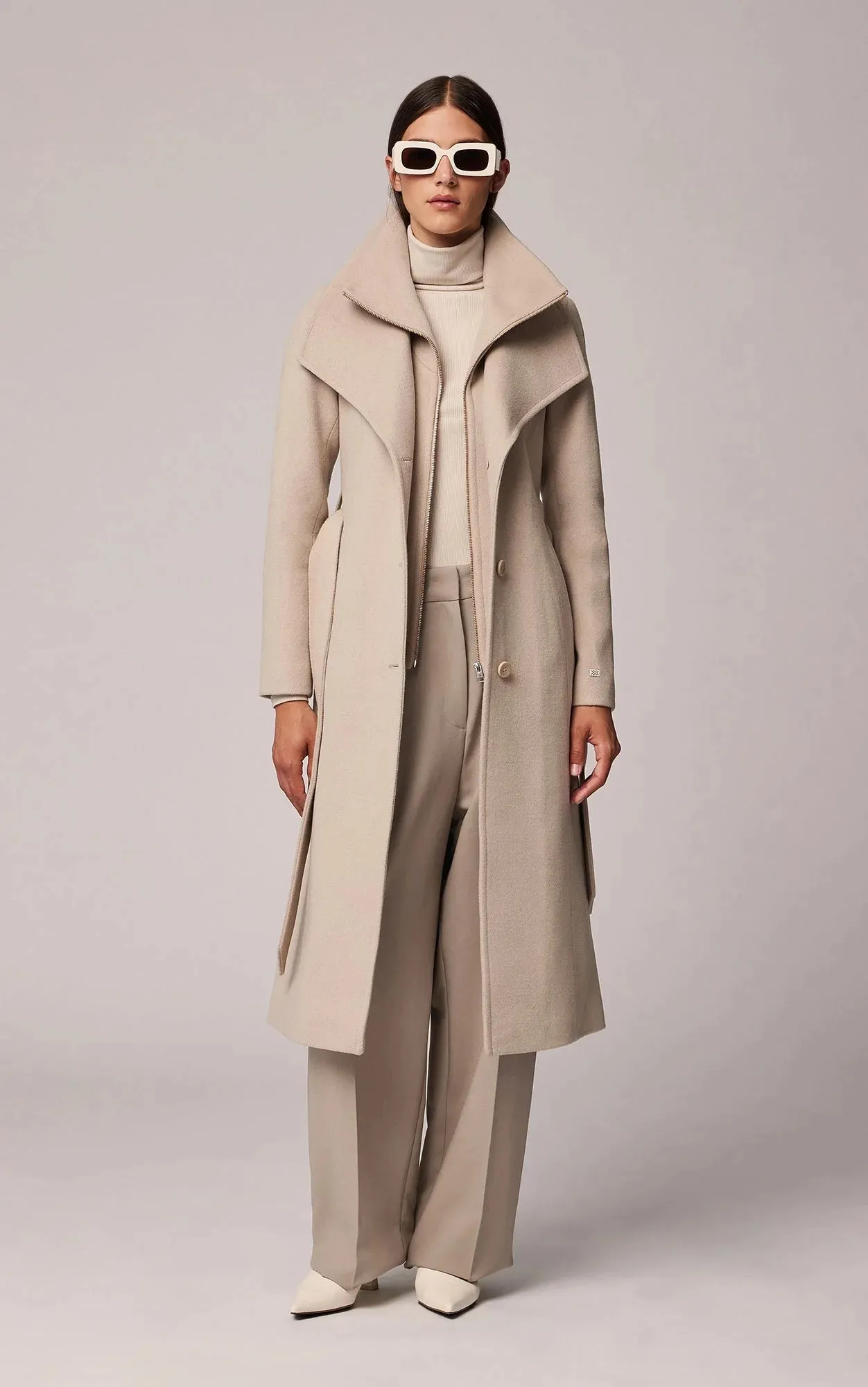 SOIA&KYO ILANA - Slim-Fit Classic Wool Coat With Bib Collar