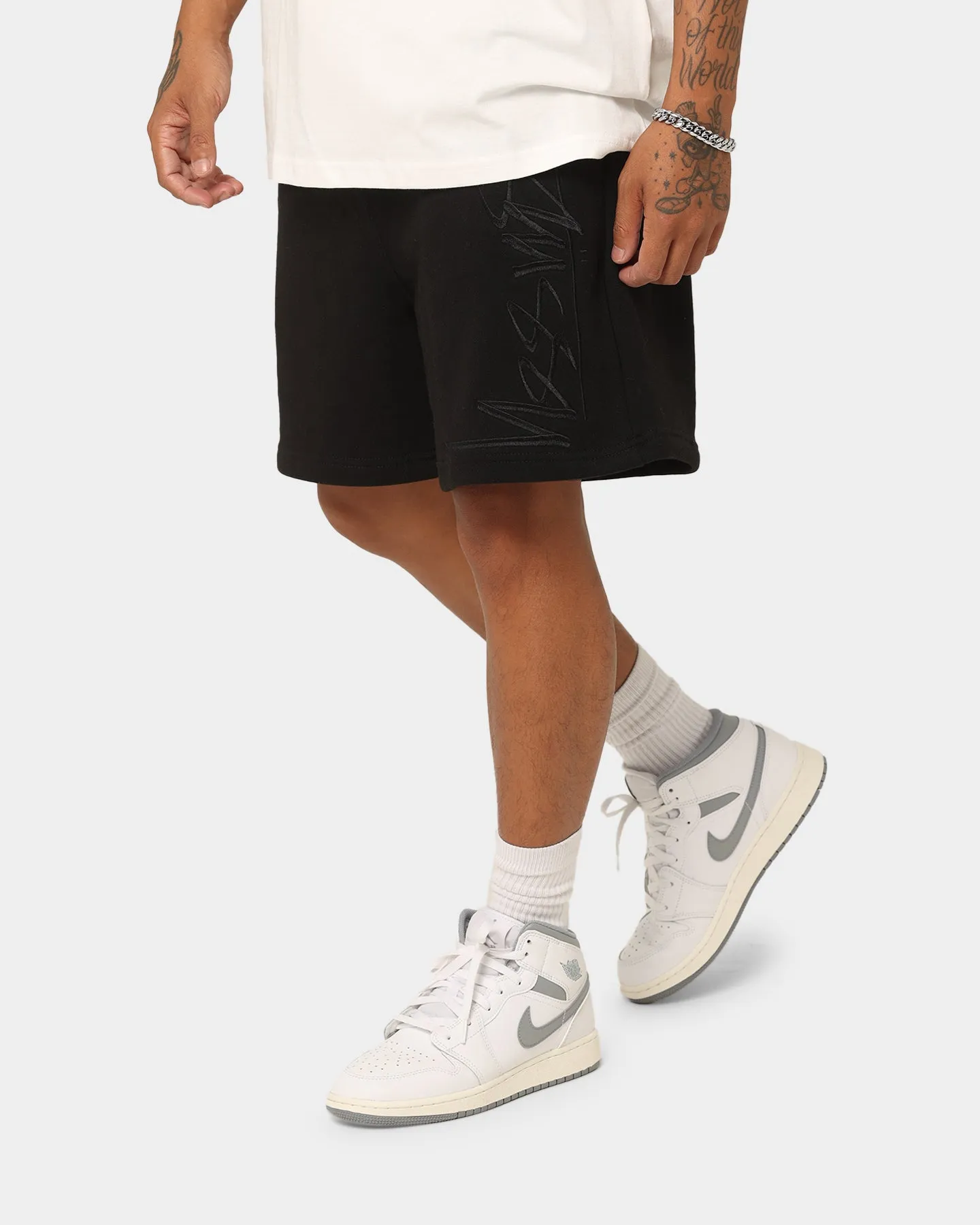 Stussy Solid Stock Embroidered Trackshorts Black