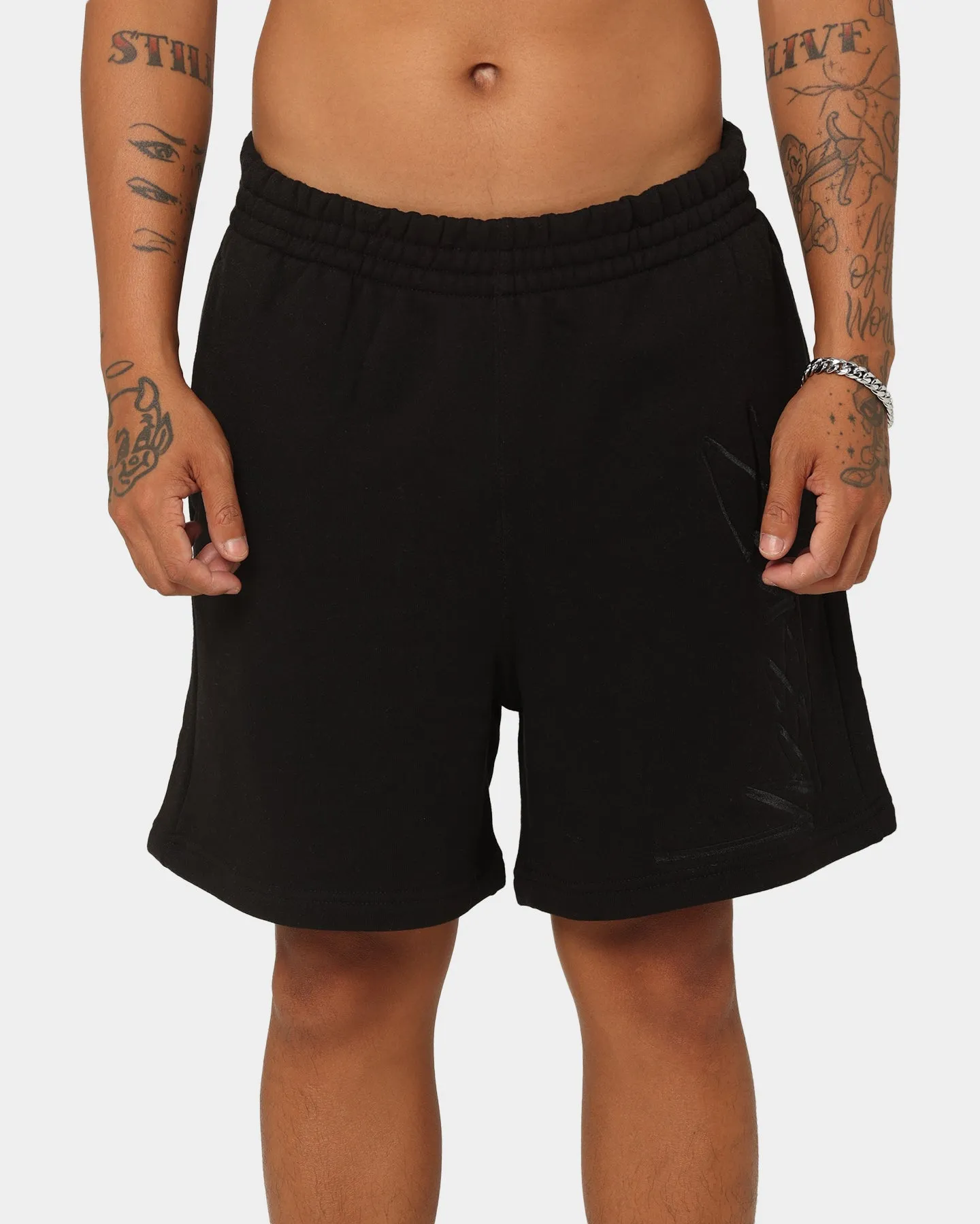 Stussy Solid Stock Embroidered Trackshorts Black