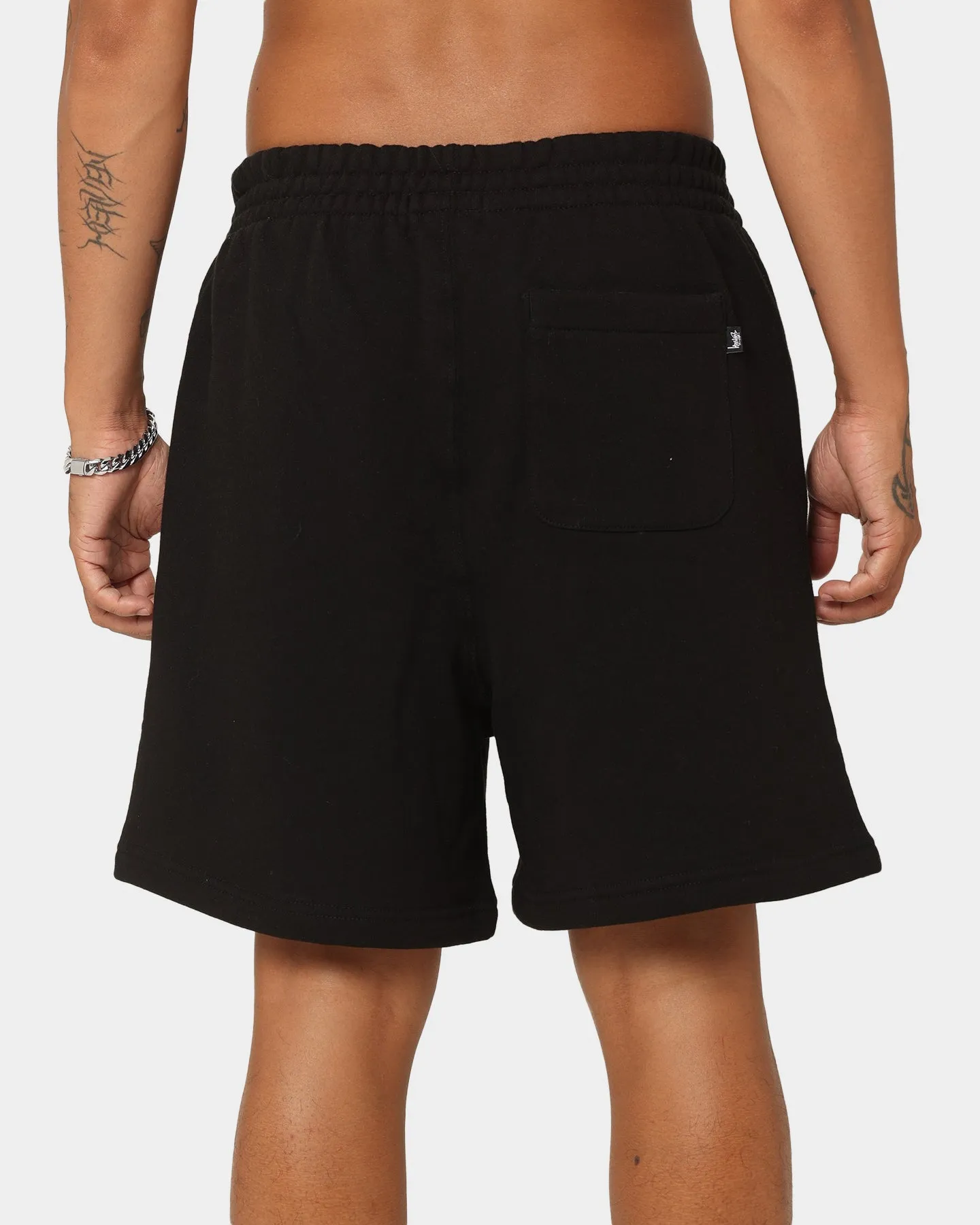 Stussy Solid Stock Embroidered Trackshorts Black