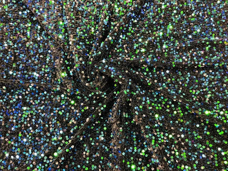 Velvet Sequins (All Over) Fabric for Dresses, Decorations, Crafts Sold By The Yard