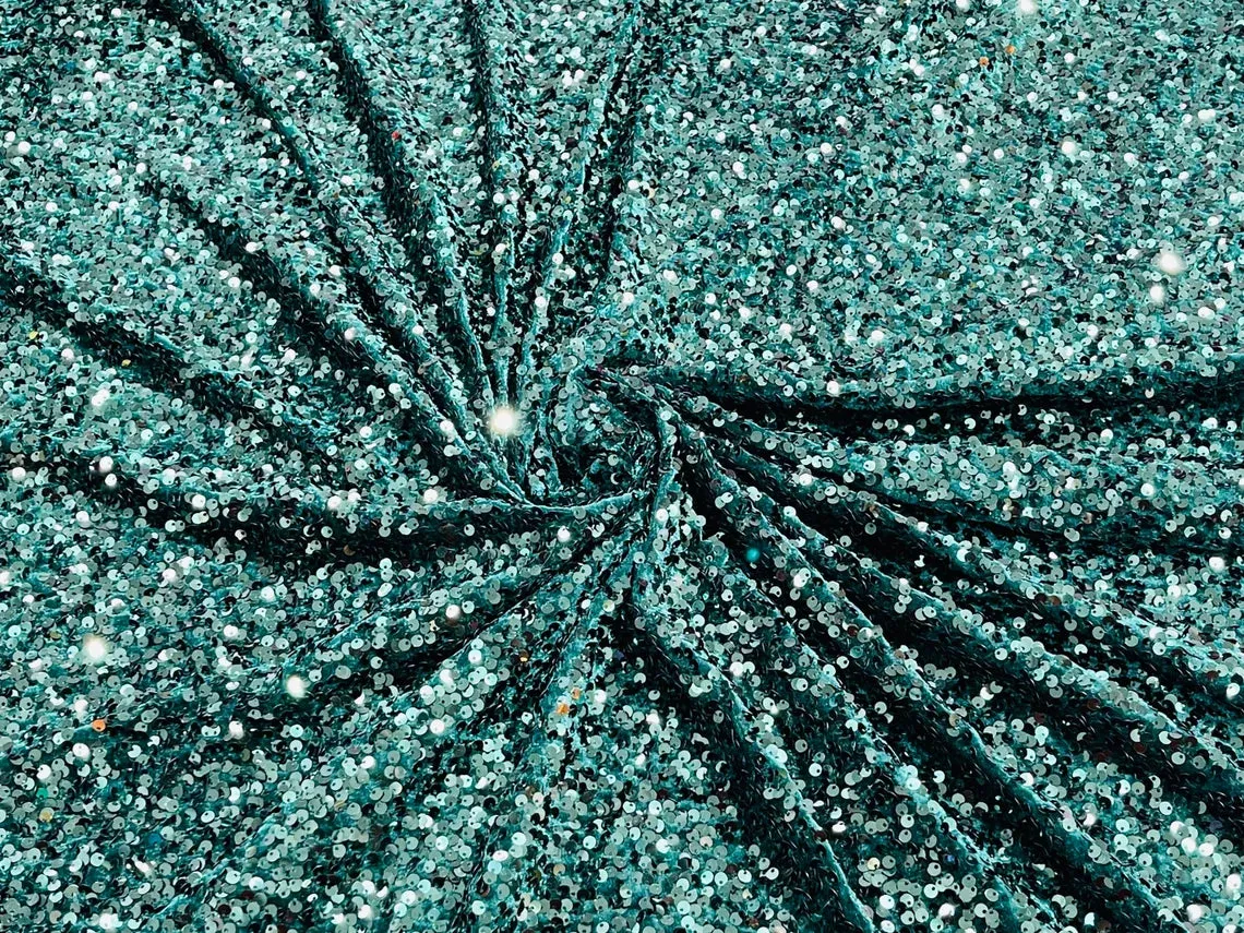 Velvet Sequins (All Over) Fabric for Dresses, Decorations, Crafts Sold By The Yard