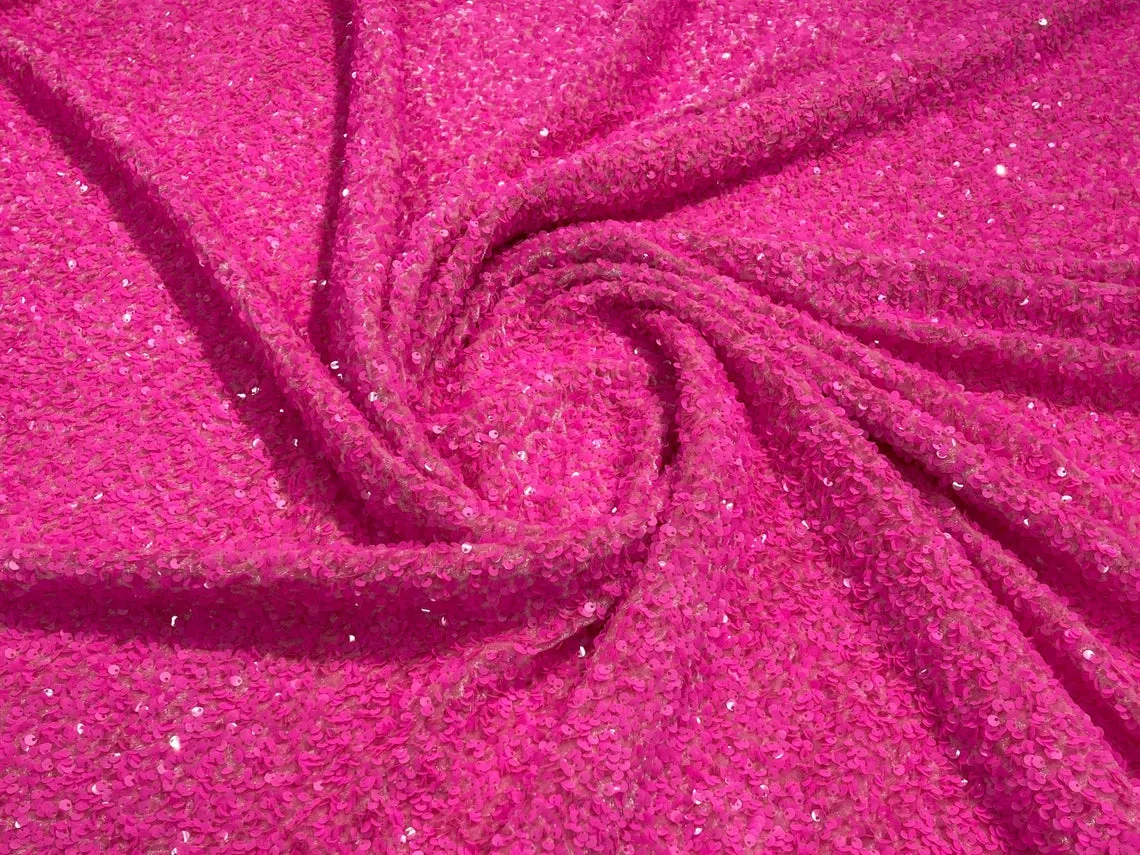 Velvet Sequins (All Over) Fabric for Dresses, Decorations, Crafts Sold By The Yard