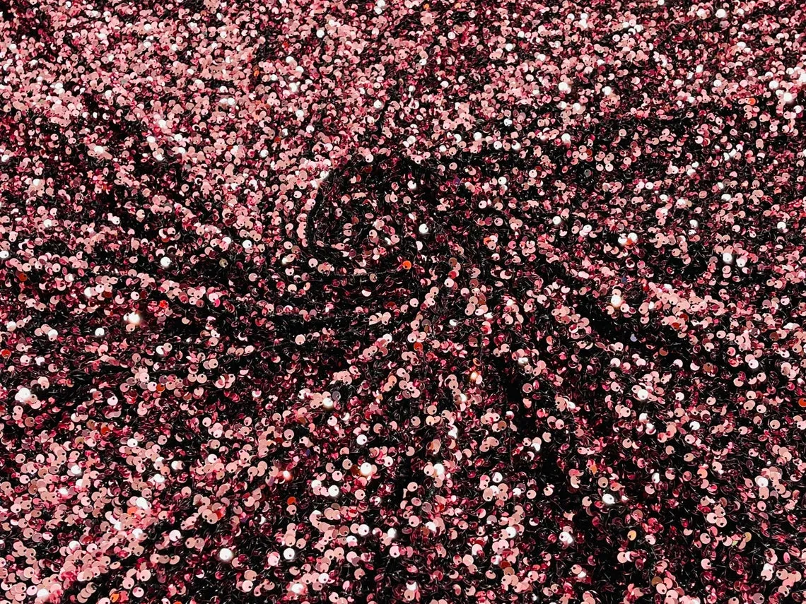 Velvet Sequins (All Over) Fabric for Dresses, Decorations, Crafts Sold By The Yard