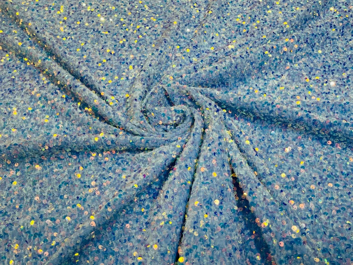 Velvet Sequins (All Over) Fabric for Dresses, Decorations, Crafts Sold By The Yard