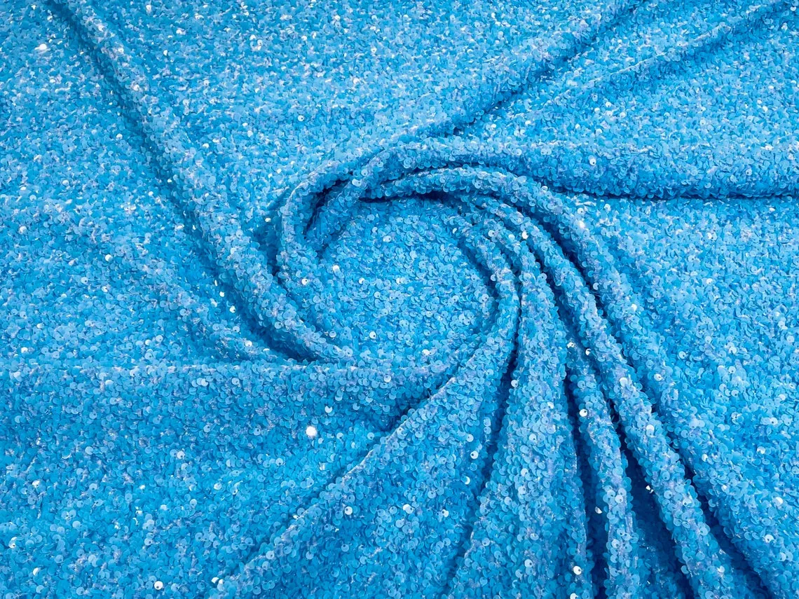 Velvet Sequins (All Over) Fabric for Dresses, Decorations, Crafts Sold By The Yard