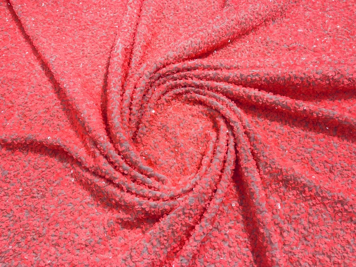 Velvet Sequins (All Over) Fabric for Dresses, Decorations, Crafts Sold By The Yard