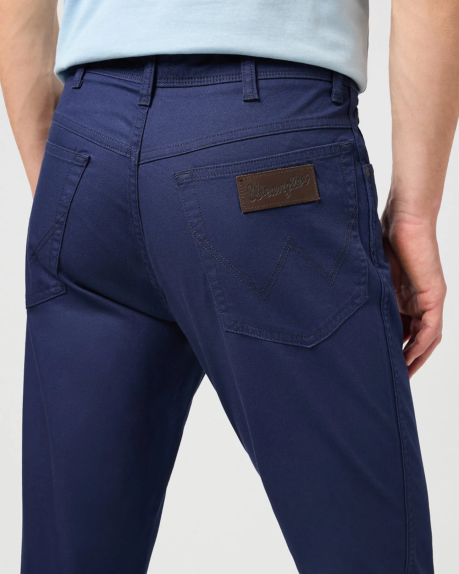 Wrangler Texas SLIM Mens Cotton Satin Trousers - Dark Navy